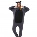 Dark Gray Raccoon Onesie Cartoon Animal One Piece Pajamas Fleece Couple Kigurumi Home Clothes