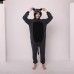 Dark Gray Raccoon Onesie Cartoon Animal One Piece Pajamas Fleece Couple Kigurumi Home Clothes