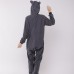 Dark Gray Raccoon Onesie Cartoon Animal One Piece Pajamas Fleece Couple Kigurumi Home Clothes