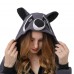 Dark Gray Raccoon Onesie Cartoon Animal One Piece Pajamas Fleece Couple Kigurumi Home Clothes