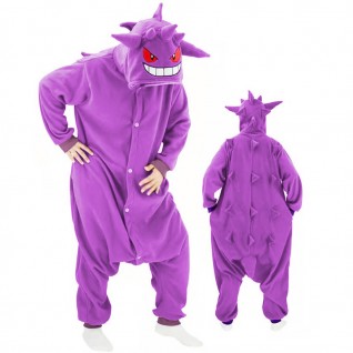 Pokemon Gengar Purple Onesie Pajamas Casual Kigurumi Loungewear