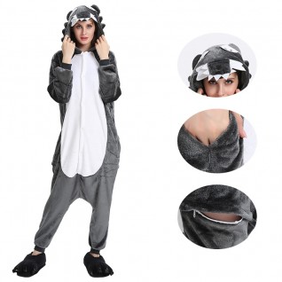 Timber Wolf Kigurumi Animal Onesie Pajama Costumes for Adult