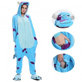 Blue Bull Kigurumi Animal Onesie Pajama Costumes for Adult