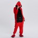 Red Dinosaur Kigurumi Animal Onesie Pajama Costumes for Adult