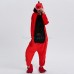 Red Dinosaur Kigurumi Animal Onesie Pajama Costumes for Adult