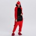 Red Dinosaur Kigurumi Animal Onesie Pajama Costumes for Adult