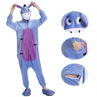 Eeyore Donkey Kigurumi Animal Onesie Pajama Costumes for Adult
