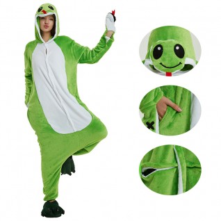 Green Snake Kigurumi Animal Onesie Pajama Costumes for Adult