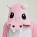 Pink Hippo Kigurumi Animal Onesie Pajama Costumes for Adult