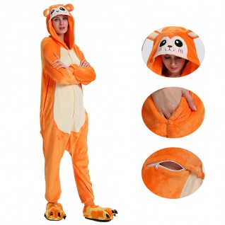 Yellow Monkey Kigurumi Animal Onesie Pajama Costumes for Adult