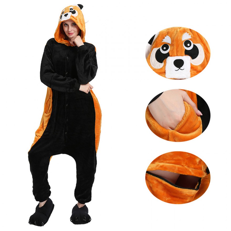 Raccoon Kigurumi Animal Onesie Pajama Costumes for Adult