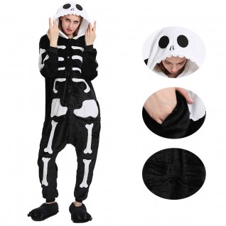 Skeleton Kigurumi Animal Onesie Pajama Costumes for Adult