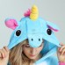 Unicorn Blue Kigurumi Animal Onesie Pajama Costumes for Adult