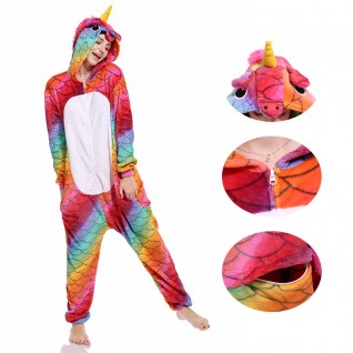 Fish Scale Unicorn Onesie Pajamas Animal Onesies for Adult