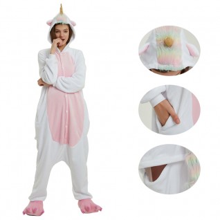 Golden Horn Unicorn Kigurumi Animal Onesie Pajama Costumes for Adult