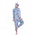 Blue Zipper Unicorn Onesie Pajamas Animal Onesies for Adult