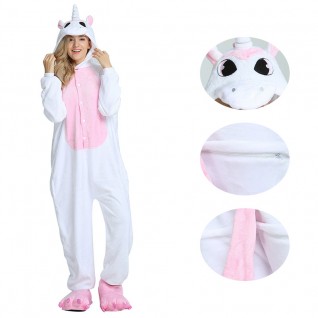 Pink Unicorn Kigurumi Animal Onesie Pajama Costumes for Adult