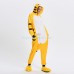 Yellow Tiger Kigurumi Animal Onesie Pajama Costumes for Adult