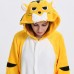 Yellow Tiger Kigurumi Animal Onesie Pajama Costumes for Adult