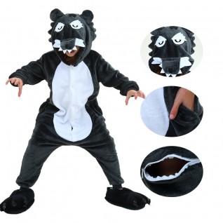 Kids Timber Wolf Onesie Pajamas Animal Kigurumi Costumes Kids Onesie