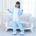 Kids Kigurumi Blue Unicorn Animal Kids Onesies Pajamas