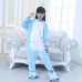 Kids Kigurumi Blue Unicorn Animal Kids Onesies Pajamas