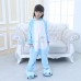 Kids Kigurumi Blue Unicorn Animal Kids Onesies Pajamas