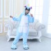 Kids Kigurumi Blue Unicorn Animal Kids Onesies Pajamas