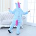 Kids Kigurumi Blue Unicorn Animal Kids Onesies Pajamas