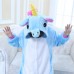 Kids Kigurumi Blue Unicorn Animal Kids Onesies Pajamas