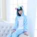 Kids Kigurumi Blue Unicorn Animal Kids Onesies Pajamas