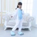 Kids Unicorn Blue Kigurumi Onesies Animal Costume Pajamas