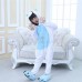 Kids Unicorn Blue Kigurumi Onesies Animal Costume Pajamas