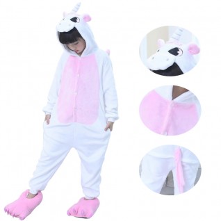 Kids Unicorn Pink Kigurumi Animal Onesies Pajamas