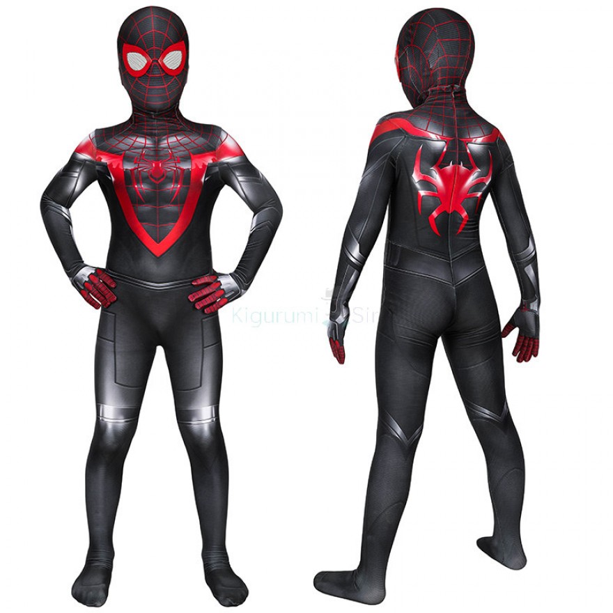 Kids Spider Jumpsuit Spider Miles Morales Cosplay Costume