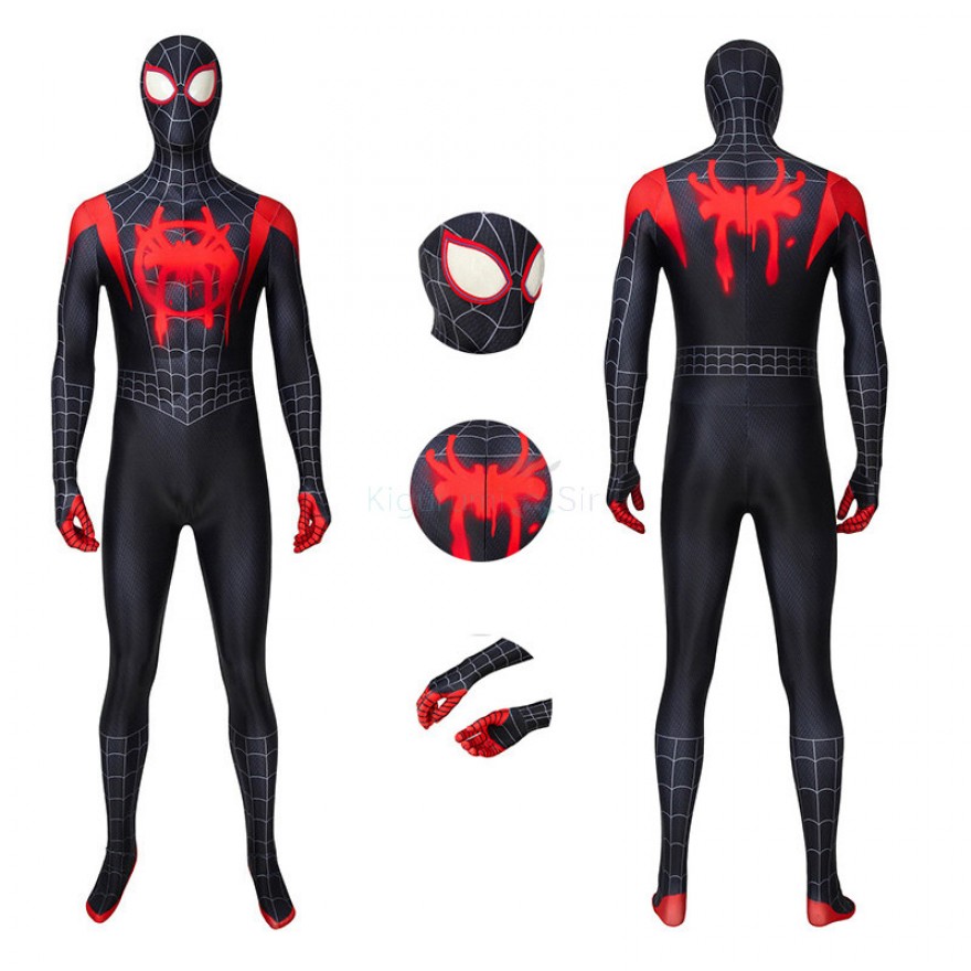 Adult Spider-Man Into The Spider-Verse Miles Morales Cosplay Costume