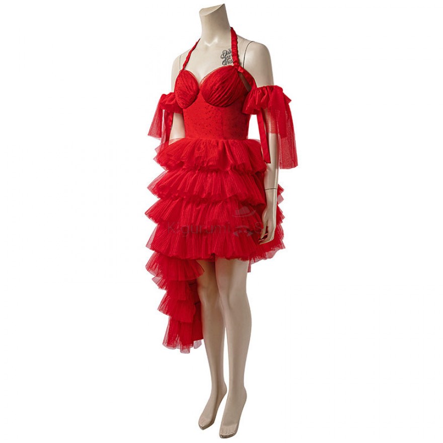 The Suicide Squad 2021 Harley Quinn Red Dress Cosplay Costume